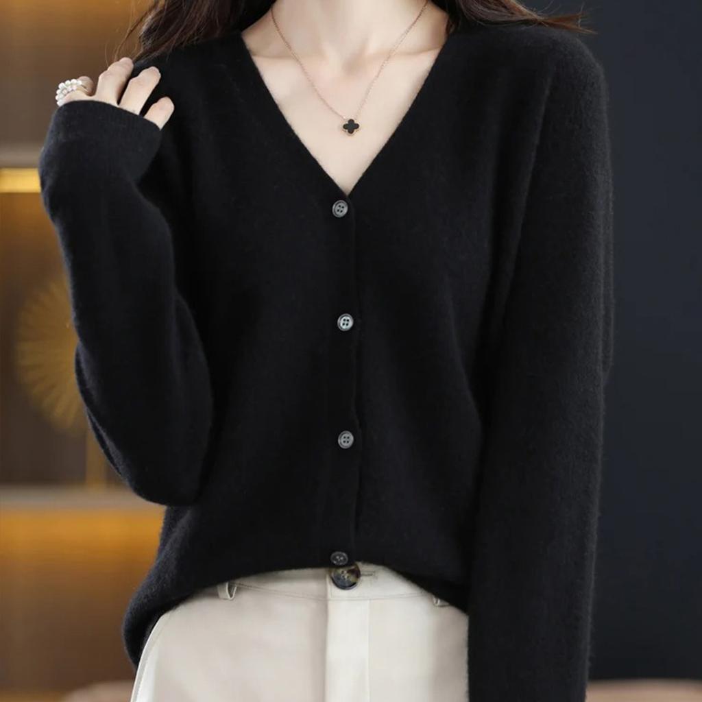 Women Knitwear V-Neck Single Breasted Button Pullovers Sweaters Women Fall Spring Long Sleeve Short Small Fresh Outer Wear Knitted Cardigan Tops