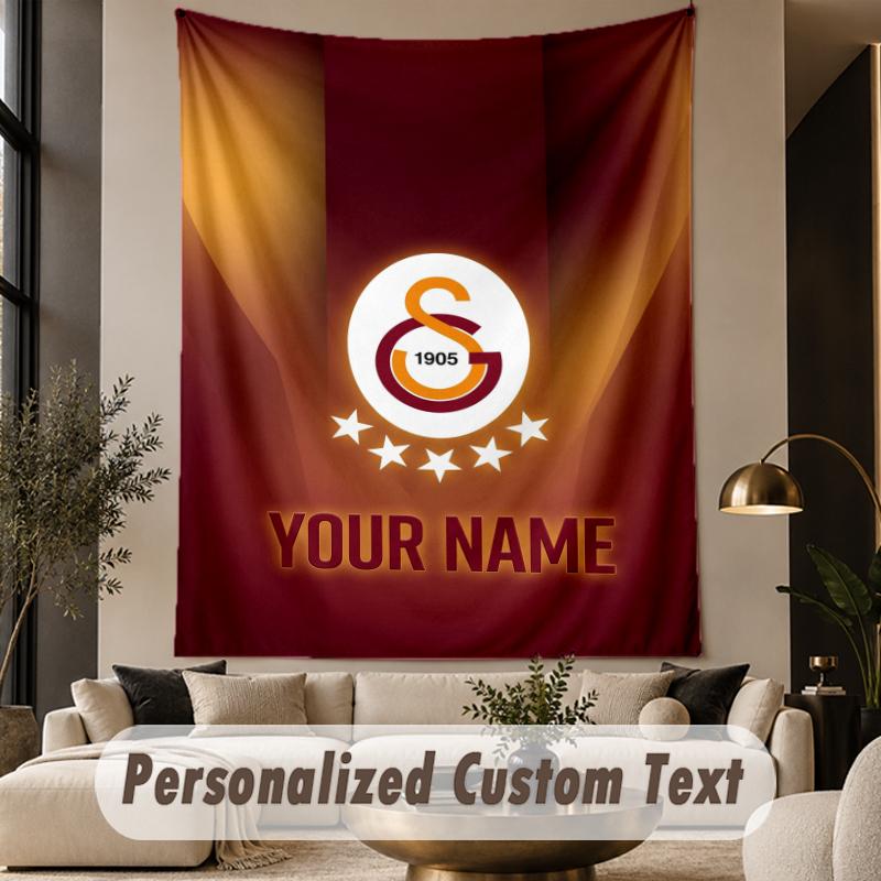 Custom Text Tapestry Galatasaray FC Print Wall Tapestry Indoor Living Room Wall Decor