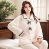 Winter Pajamas Women's Cute Simple Loose Dormitory Coral Fleece Home Service Suit Pajamas