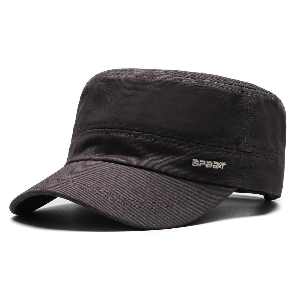Hat Men Casual Cotton Military Caps Captain Flat Cap Sunshade Baseball Cap Training Cadet Army Trucker Cap Visors Hat Peaked Cap