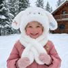 Korean Style Dog Hooded Scarf Cute Plush Pullover Hats Fashion Ear Protection Hat  Hiking