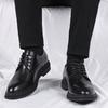 Spring Men's Shoes Business Dress Leather Shoes Men's Height Increase Casual Breathable Suit Shoes British Groom Wedding Leather Soft Leather