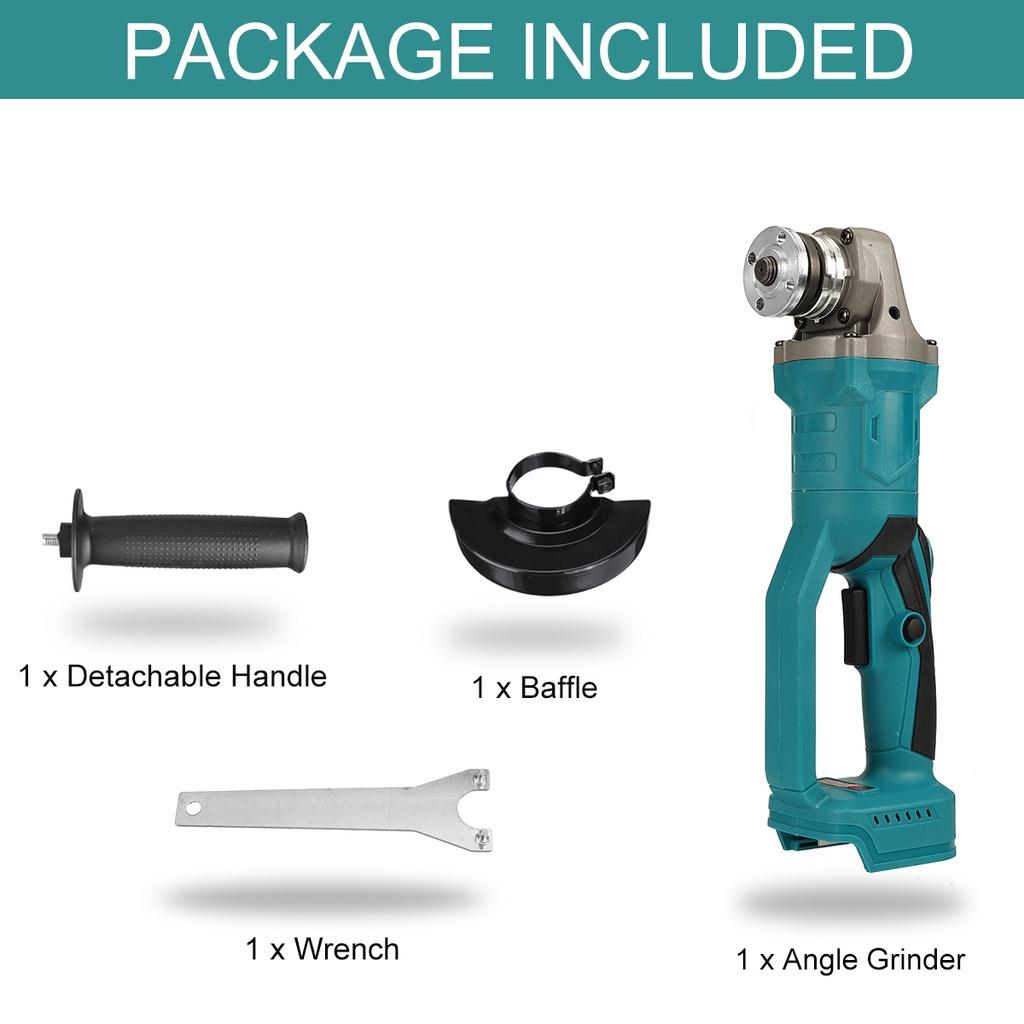 

1200 Вт 125 мм Аккумуляторная бесщеточная угловая шлифовальная машина Электрический шлифовальный станок DIY Деревообработка Электроинструмент с 2 батареями Only machine