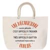 Beach Bag - PLANETEE - Message «A Mechanic Just As Great» - Cotton - Rope Handle - Large Size