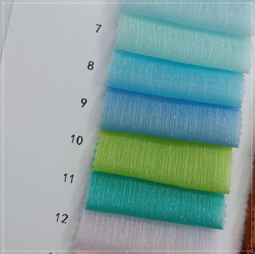 Silver Silk Crepe Skirt Fabric with Glittering Yarn - Lolita Chiffon Hanfu for Spring/Summer Women's Fashion