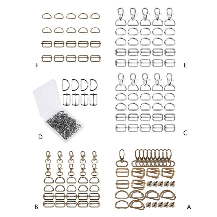 Verstellbare Schiebeschnallen, D-Ringe, Metallschnallen, Schnallenset zum Nähen