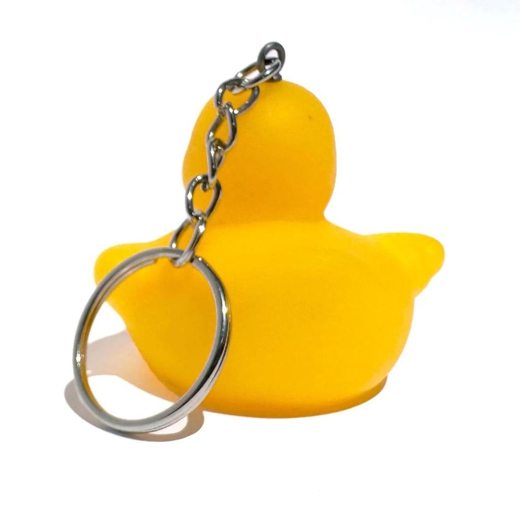 Jeep Rubber Duck Keychain - Squeaky Yellow Duck Keyring, Official Merchandise, Golden Yellow, 2 X 2.25 X 2", Goldenyellow