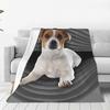 Custom Jack Russell Terrier Funny Love Blanket Warm Fleece Soft Flannel Pet Throw Blankets For Bedroom Couch Travel Autumn