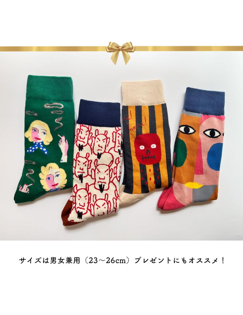 Délka posádky Unikátní Květinová High Crew All Marilyn Set [ETSMON] Ponožky, Dámské Ponožky, Stylové, Designové, Pružné, Prodyšné, Vzor, Barevné, Délka,