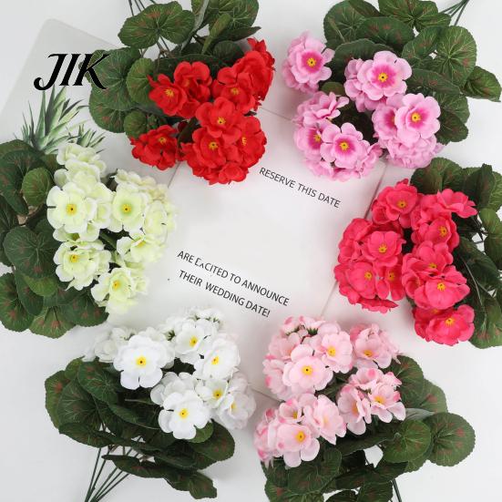 Silk Flower Arrangements Imitation Begonia Flowers All-Weather UV Resistant DIY Lifelike Artificial Plants Wedding Bouquet Realistic Look Decorations