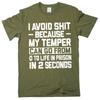 Lustiges Ich vermeide Dinge T-Shirt schlechte Laune T-Shirt Vatertag Papa Opa T-Shirt