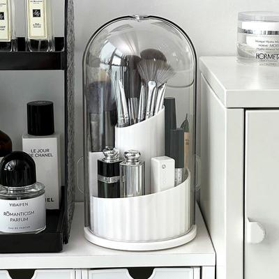 Luxusný prachotesný úložný box na štetce na make-up s veľkou kapacitou Stolný organizér na rúže Kancelársky otočný držiak na perá
