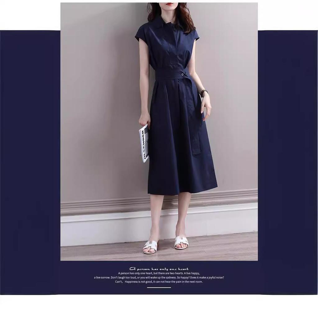 Skirt new waist and thin fashion celebrity temperament design sense niche shirt dress