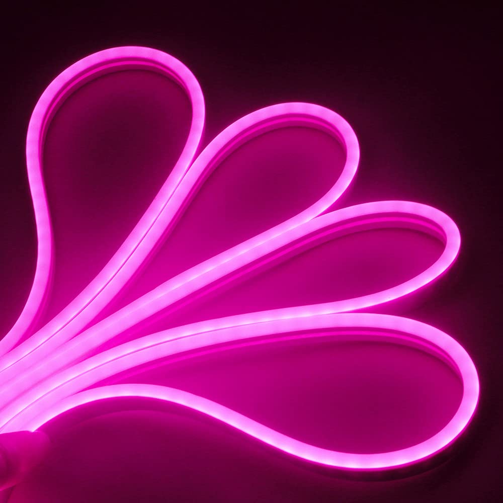 YongMing LED Neon Light, Pink, 2835, 600 LEDs, 5m, Waterproof, IndoorOutdoor Lighting, Decorative, 12V, Cuttable, 1pc