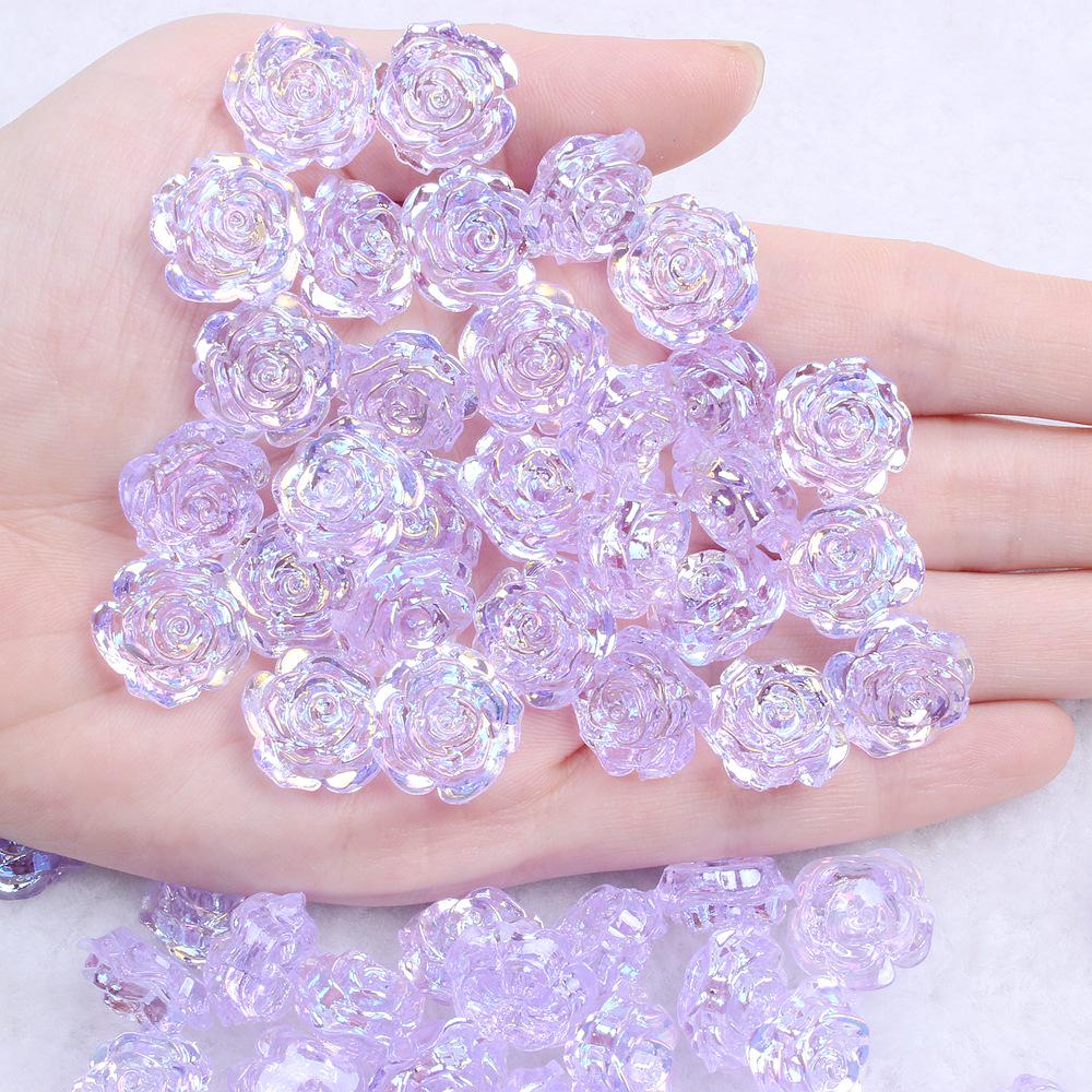Solid Color Resin Rose Pearl Stickers for DIY Phone & Jewelry Accessories