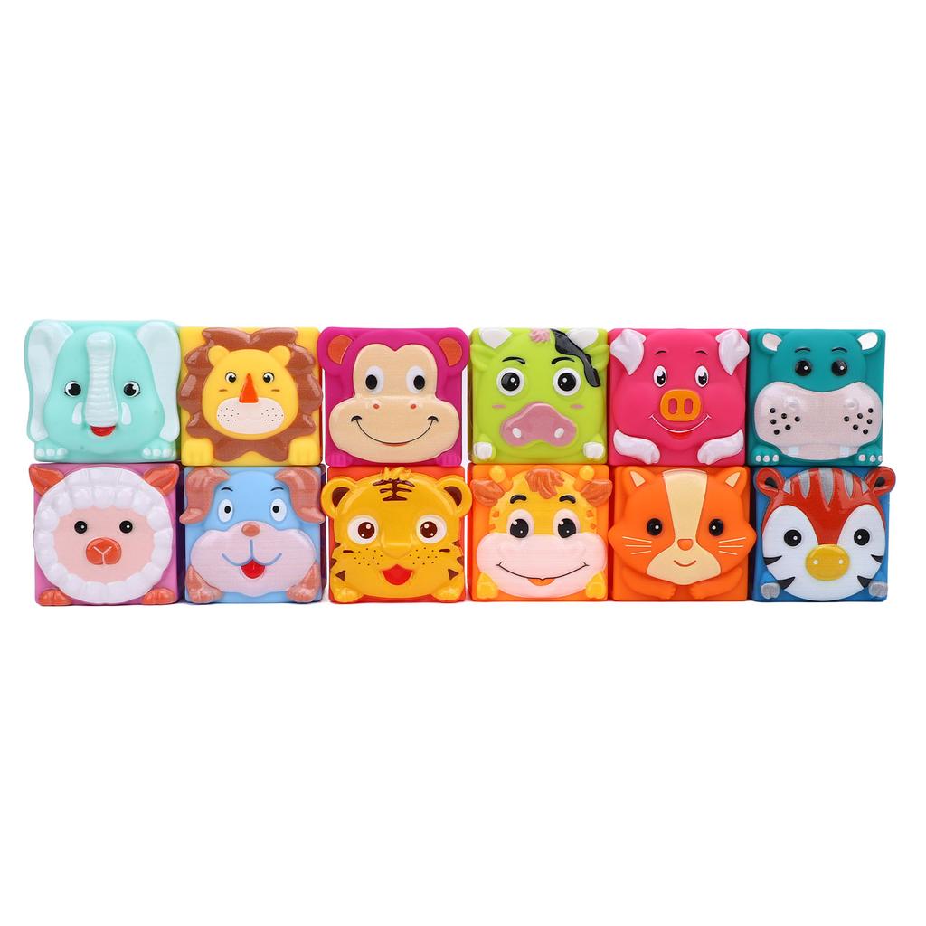 12 Pcs Baby Blocks Stacking Building Toys Educational Animal Stacking Blocks Toy Developmental