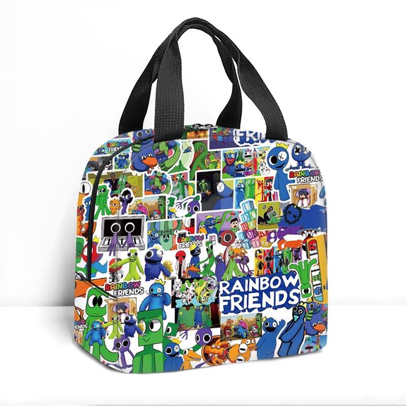 Rainbow Friends Cartoon Style Lunch Bag Thick Aluminum Foil Insulated Picnic Bag