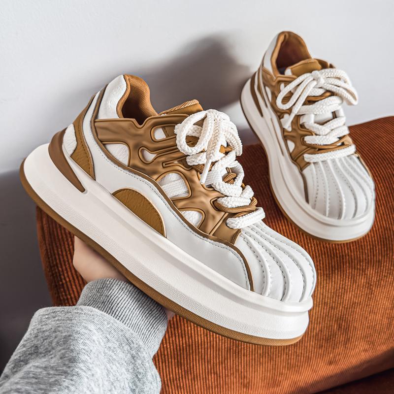 Men's Thick Soled Trendy Versatile Casual Shoes Street Style Date Wear Daily Commuting Wear, Outdoor Travel Shoes