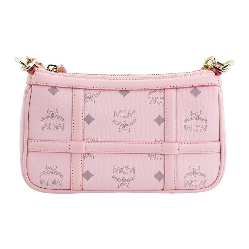 MCM Delmy Visetos Shoulder Tote Bag Pink MWSBAER01QH001