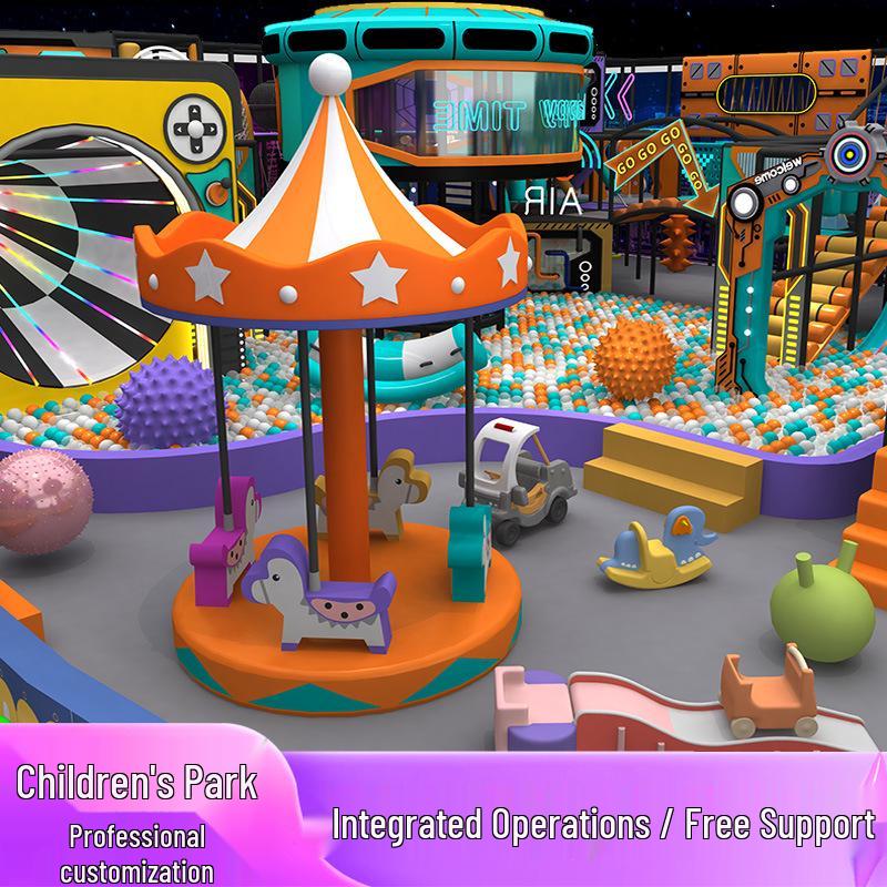 Large Indoor Naughty Castle: Parent-Child Interactive Playground with Trampoline, Slide, and Amusement Park Equipment