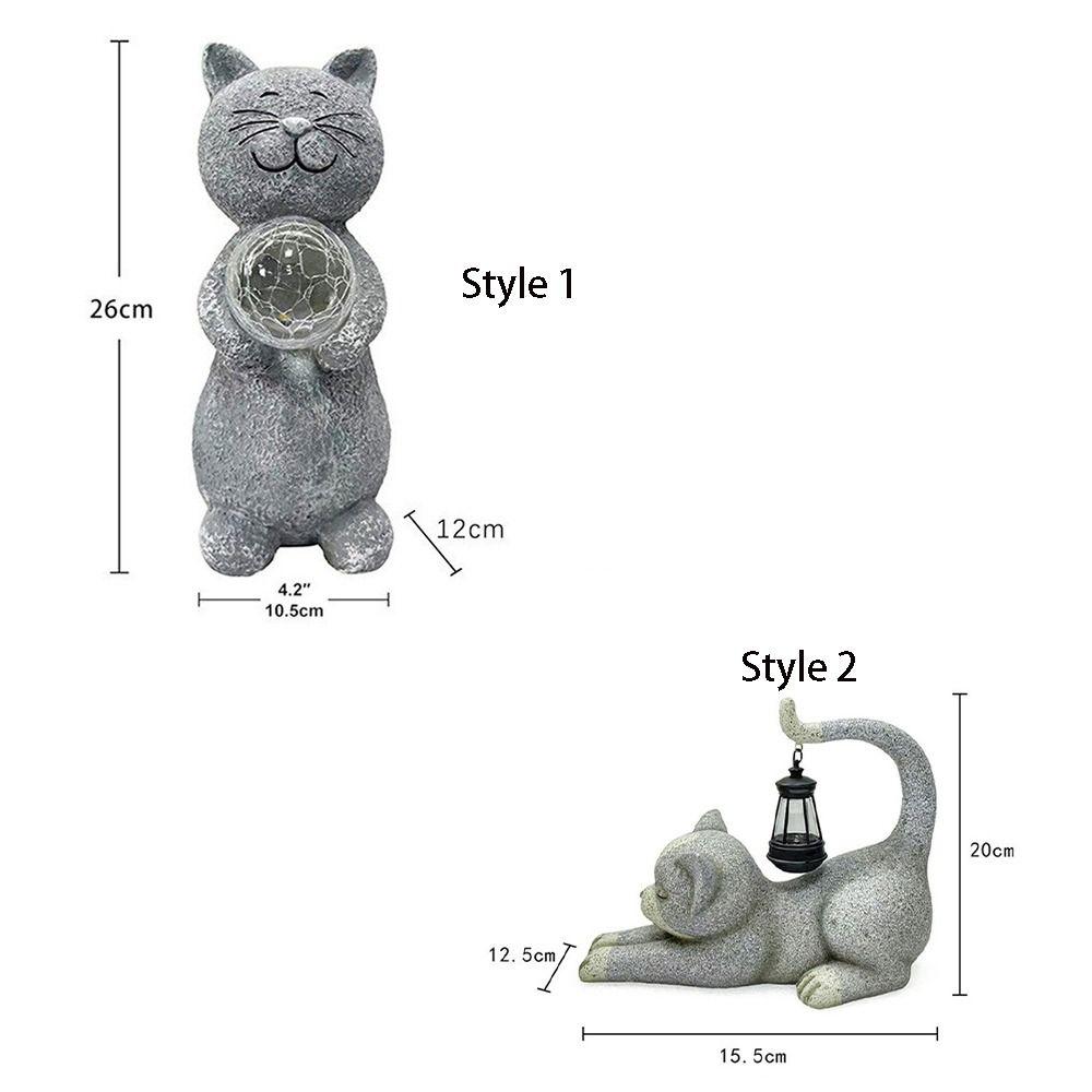 Roztomilé sochy zvířat Lampa Kreativní umění Figurky Ornamenty Kočičí solární socha Světlé nádvoří