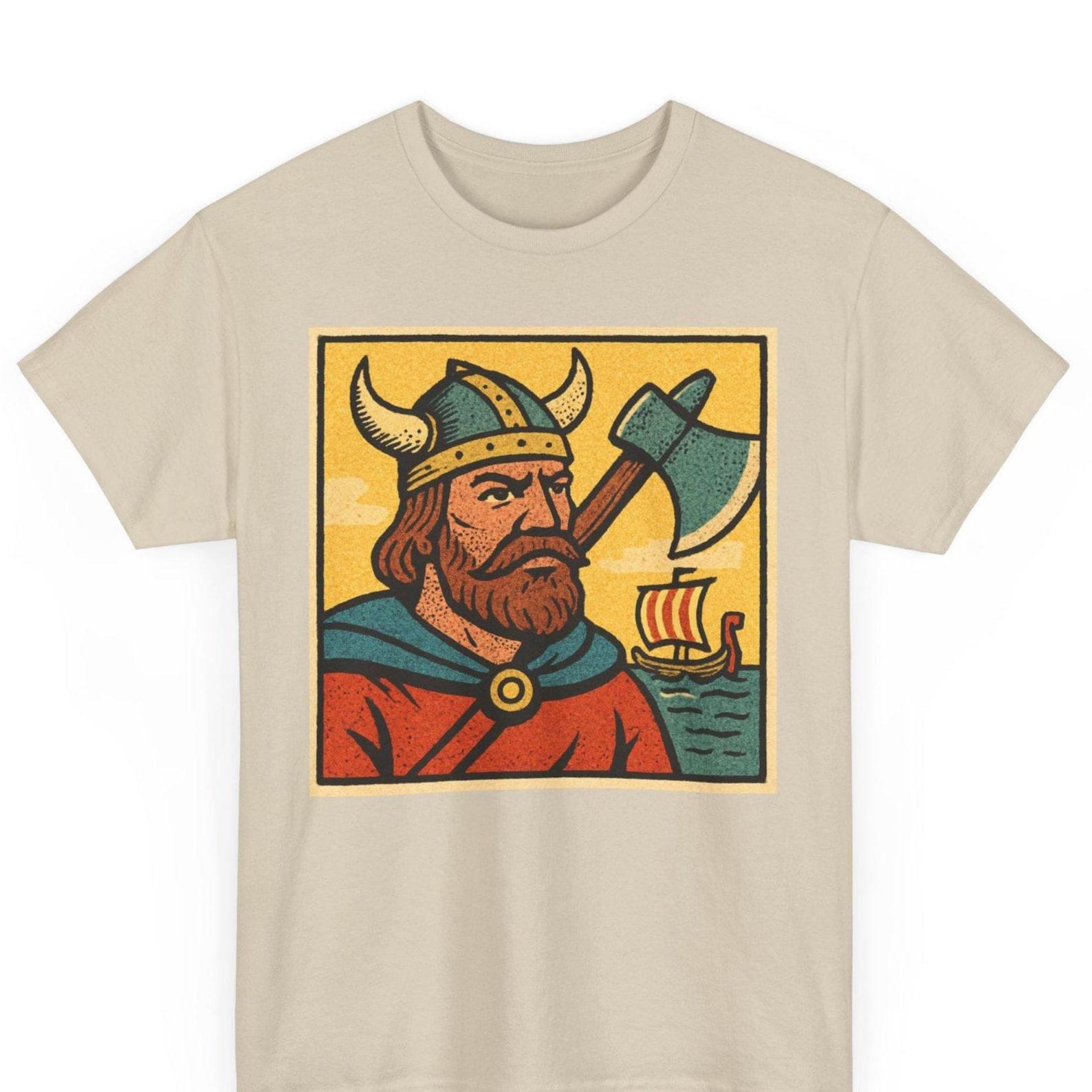 Viking Comic T-Shirt: Retro Norse Warrior Graphic Tee XL
