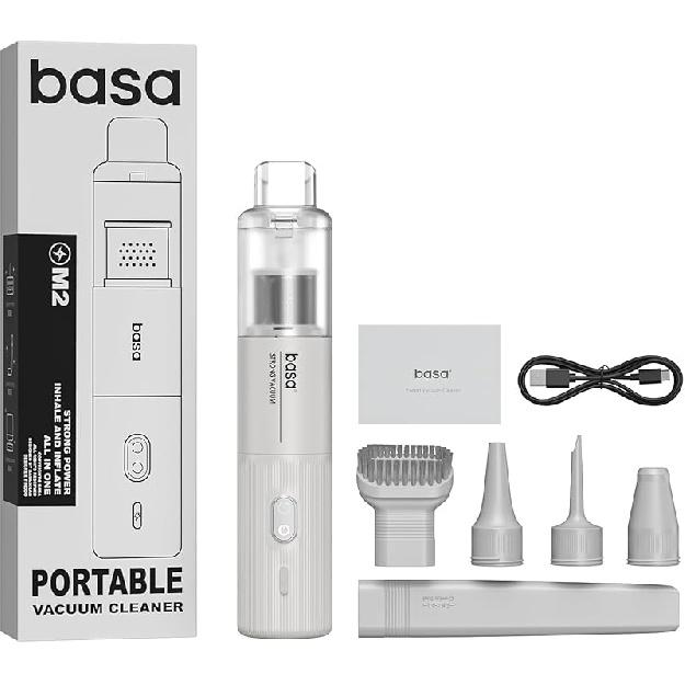 

BASA Handheld Car Vacuum Cleaner, 12000Pa 4-in-1 Cordless Vacuum Cleaner and Air Duster, Mini Portable Vacuum with 25-Min Runtime, HEPA Filter and білий