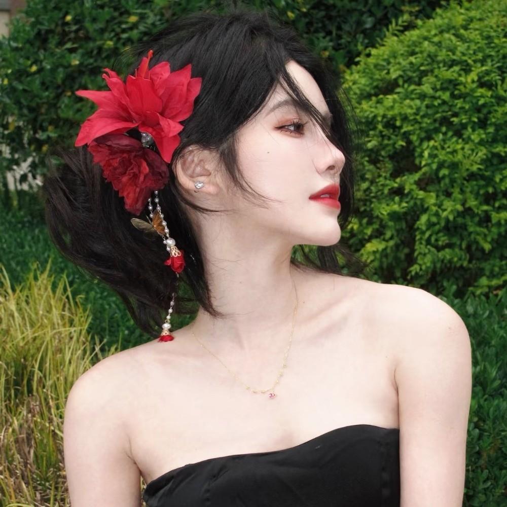 Tassel Chinese Style Hair Clip Ancient Style Flower Hairpin Sweet Hanfu Hair Accessories  Girls