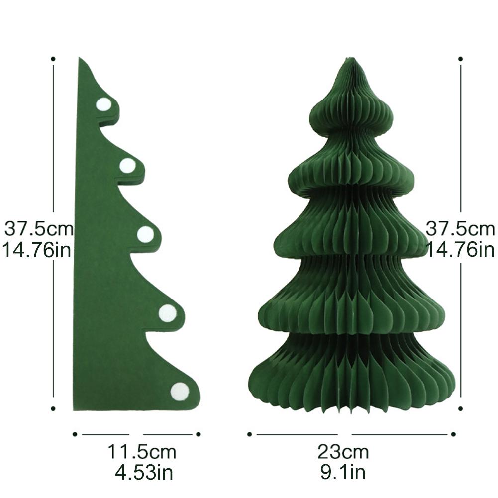 3Pcs Origami Christmas Tree Ornament Honeycomb Paper Christmas Tree Paper Christmas Tree for Festive Home Decor and Photo Props
