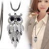 Korean Version Autumn And Winter Simple And High-End Owl Owl Versatile Clothing Popular Necklace Pendant Sweater Chain Women