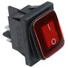 Rectangle Rocker Switch Red Waterproof 20A DPST IP67 Illuminated