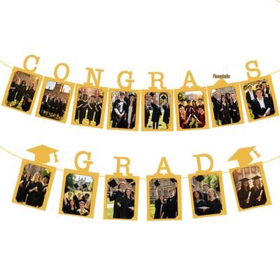 Congrats Grad Graduation Ceremony Photo Commemorative Banner Decoration