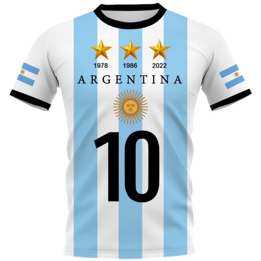 Buy Argentina No. 10 Jersey Men's TShirts Selected Football Team