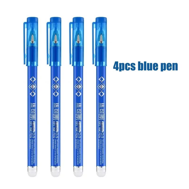 0.5mm Blue Black Red Green Erasable Gel Pen Set with Eraser Magic Ink Washable School Office Writing Painting Stationery