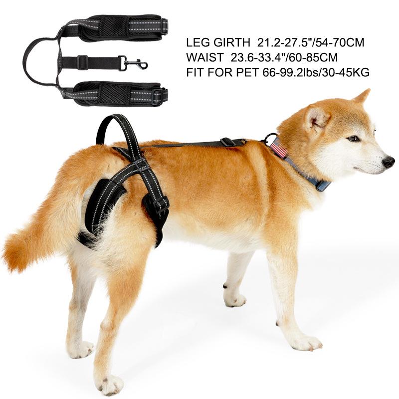 

Подвесной ремень для собак, задняя подъемная упряжь для задних ног, светоотражающий ремень для собак, одобренный ветеринаром для старых L чёрный