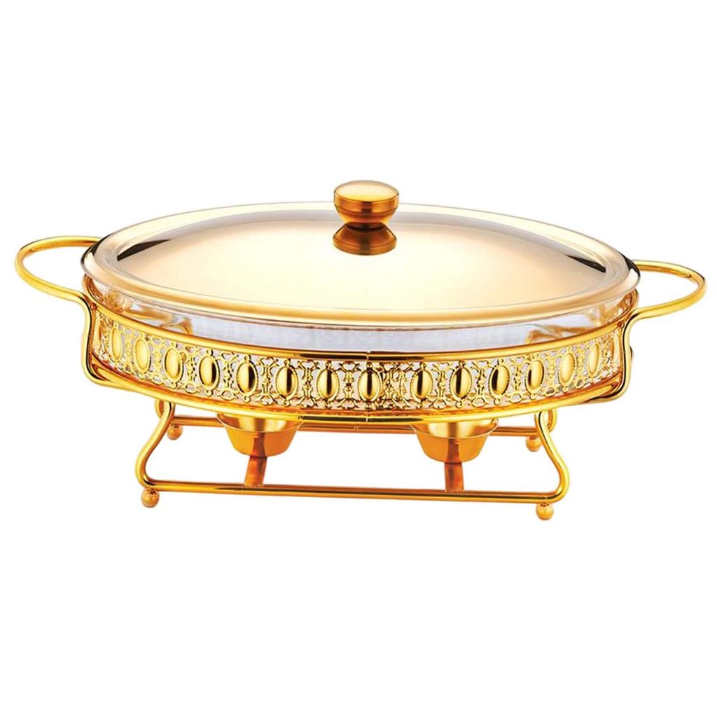 Catering Food Warmer Round Chafing Dish and Holder Buffet Set for Soup Stock Pots Event