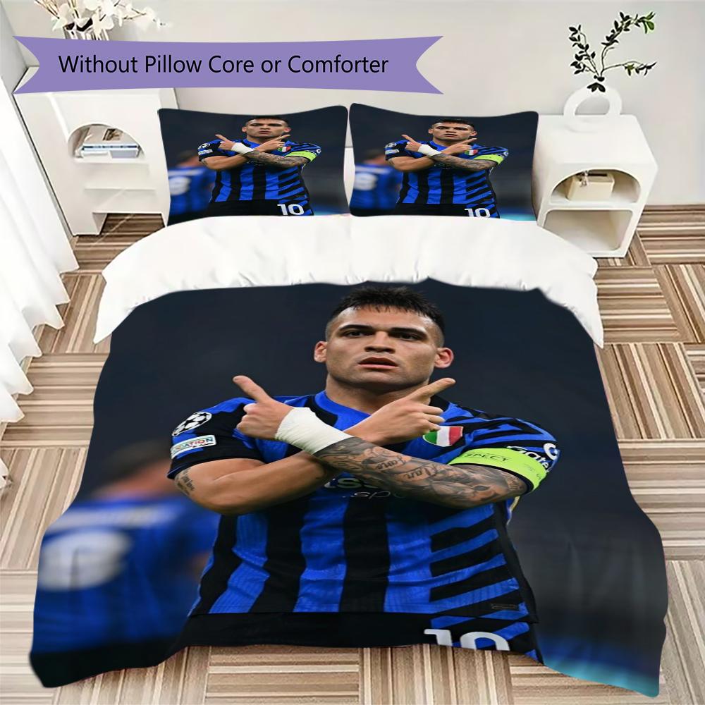 Inter Milan Pattern Bedding Uilt Set Uilt Cover Pillowcase Home Decoration Birthday Gift (1 * Duvet Cover + 2 * Pillowcase Without Core)61