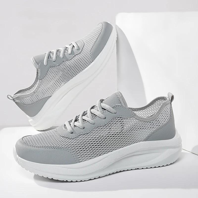 Fashion 2025 Men Soft Sport Shoes Breathable Fashion Mesh Running Shoes Comfortable Man High Quality Outdoor Lightweight Sneakers Men