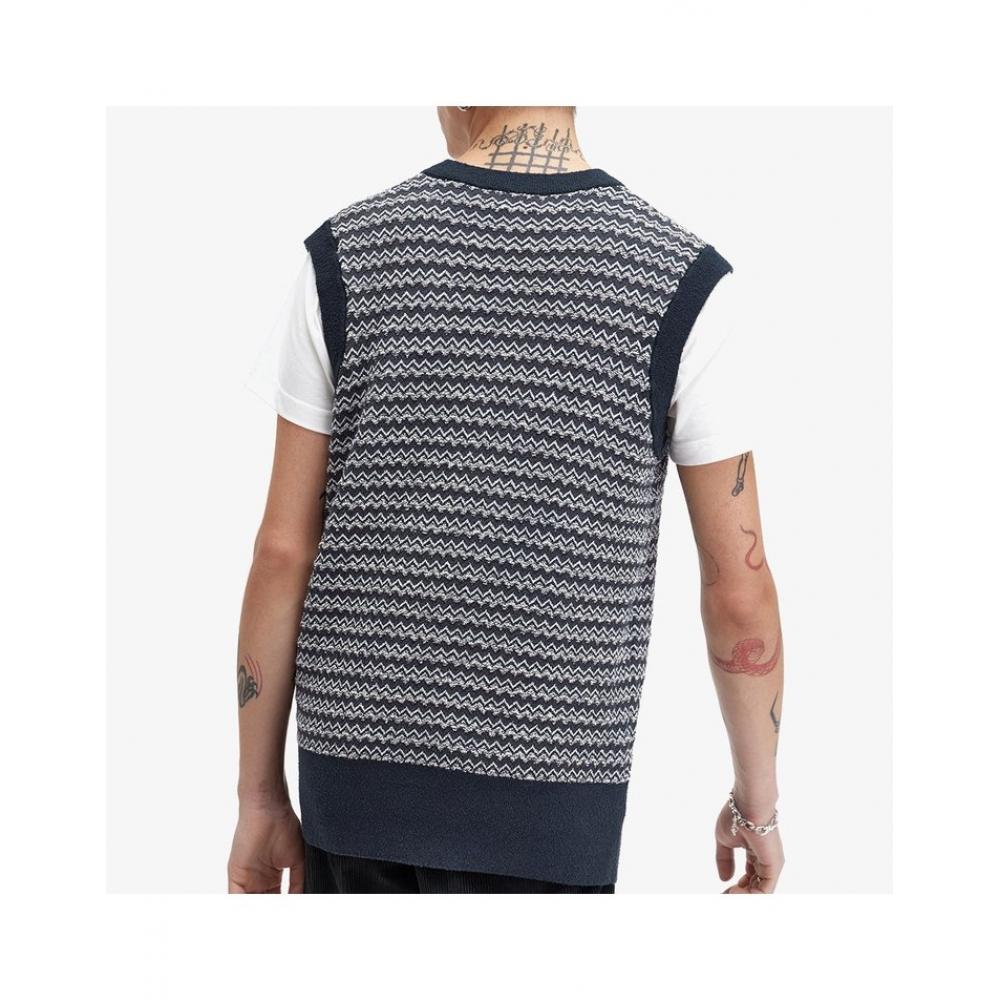 Fred Perry Boucle Jacquard Vest   Navy Afpm2438551 608