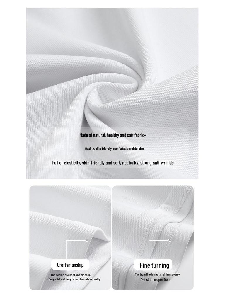 Women's Slim Fit Pure Cotton White T-Shirt - Short-Sleeved, Solid Color, Lightweight, Summer 2025 Edition