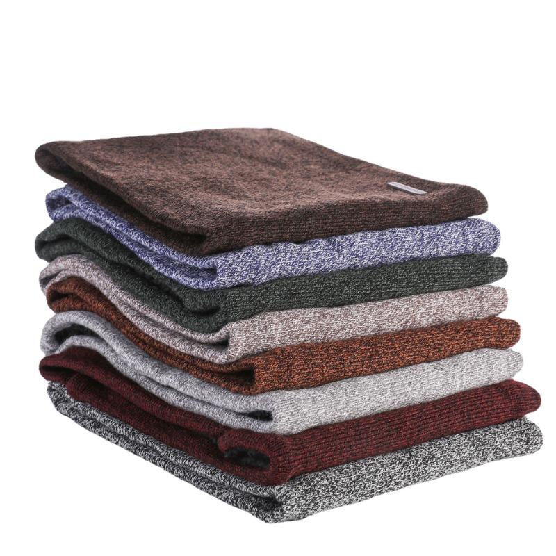 Winter double-layer velvet scarf men's and women's outdoor pullover to keep warm adult knitted neck cover thickened