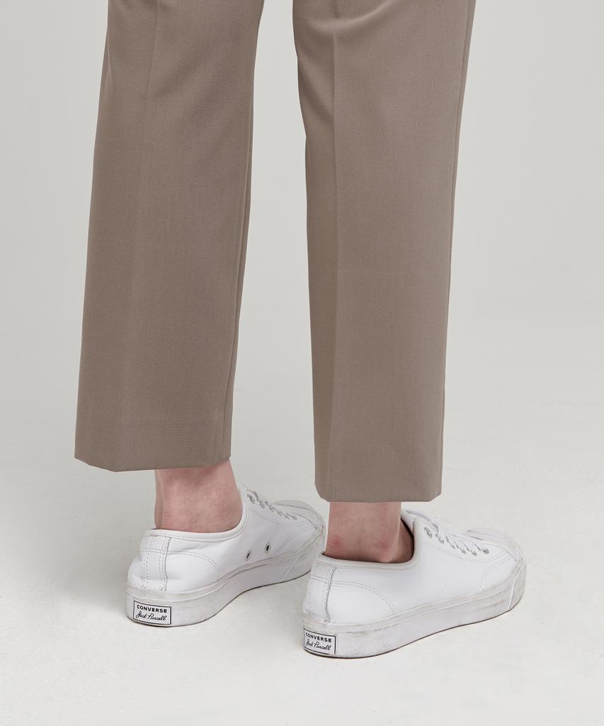 MUSINSA STANDARD WOMAN [Cooltandard] Women'S Slim Straight Hidden Banding Slacks [Dusty Beige]