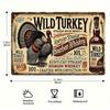 Wild Turkey 101 Bourbon 8x12 Blechschild, Retro-Dekoration für Bar, Man Cave, Garage