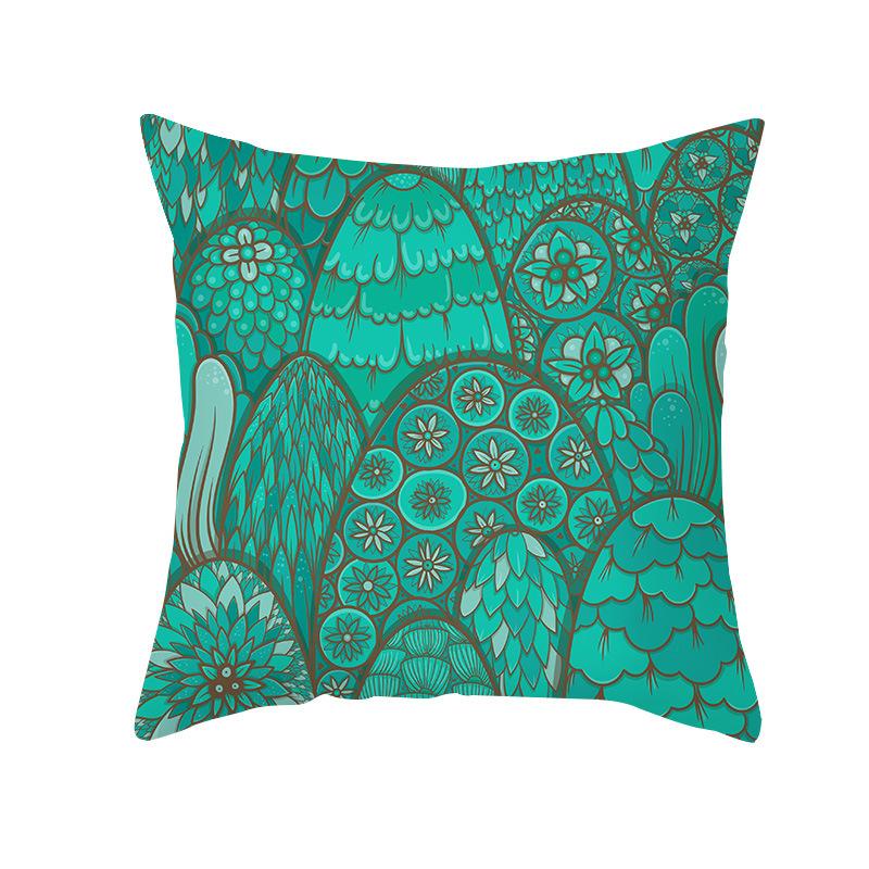 Simple Nordic Style Pillowcase Blue Wave Dolphin Office Sofa Printed Cushion Pillowcase Home