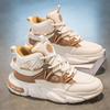 Men's shoes trendy brand spring and autumn 2025 new leather surface lightweight sports shoes running non-slip thick sole height increase trendy da