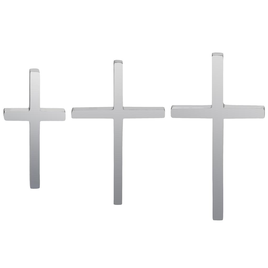 3pcs Cross Pendant Stainless Steel Charms For Jewelry Making Necklace Anklets Handmade Glossy Crosses Accessories Earrings Charm