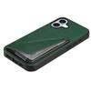 For iPhone 17 Case Card Holder Kickstand Calf Textured Leather + PC + TPU Phone Cover