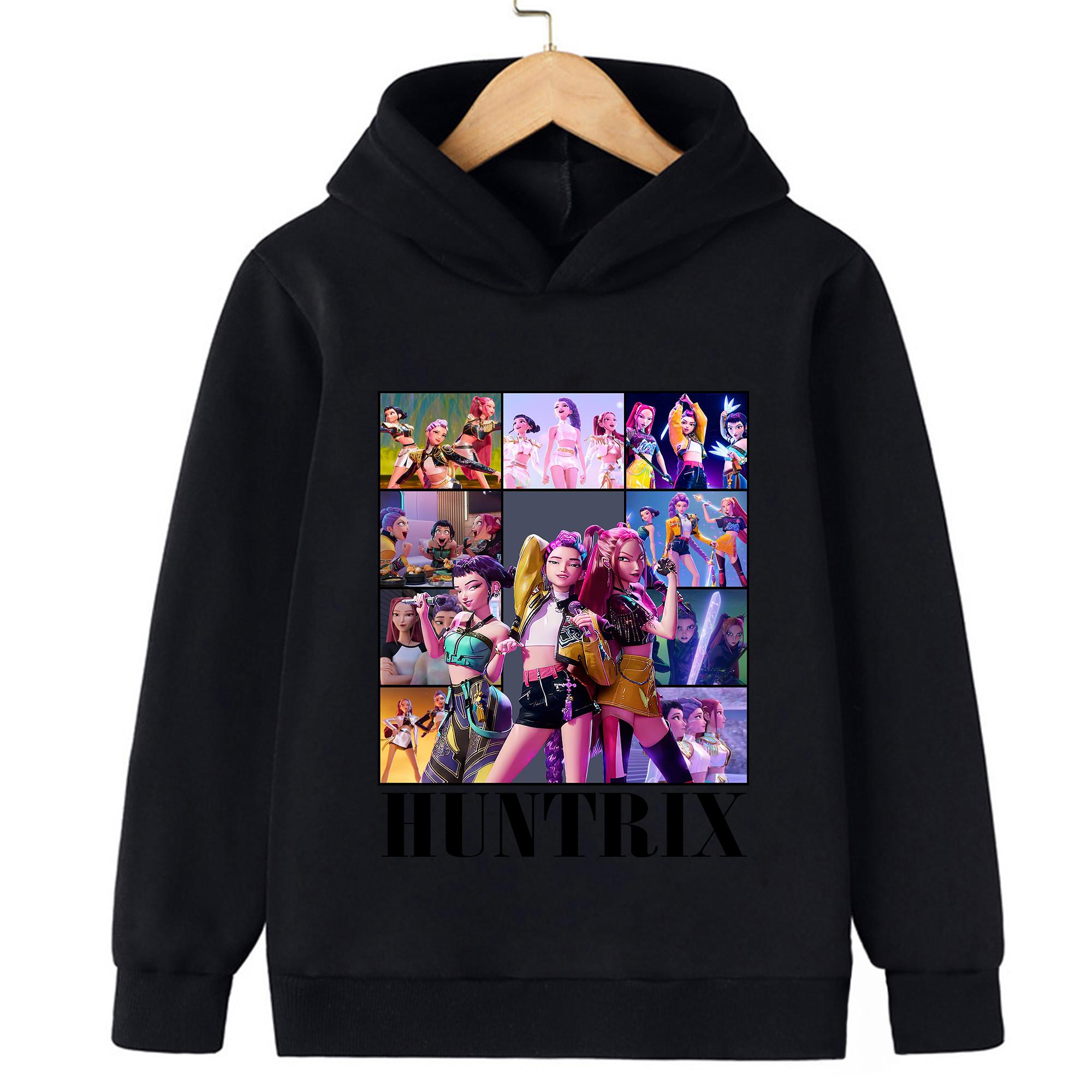 

New Children s sweatshirt Korean Wave Demon Hunter Print Fashion Casual 2025 Movie Round Neck Girl Casual Clothing 100