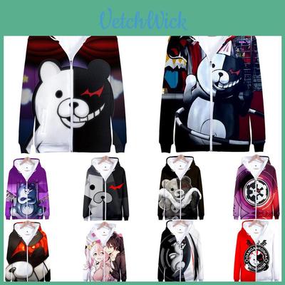 Cozy Danganronpa Monokuma Hoodie With Vibrant 3d Print For Anime Fans