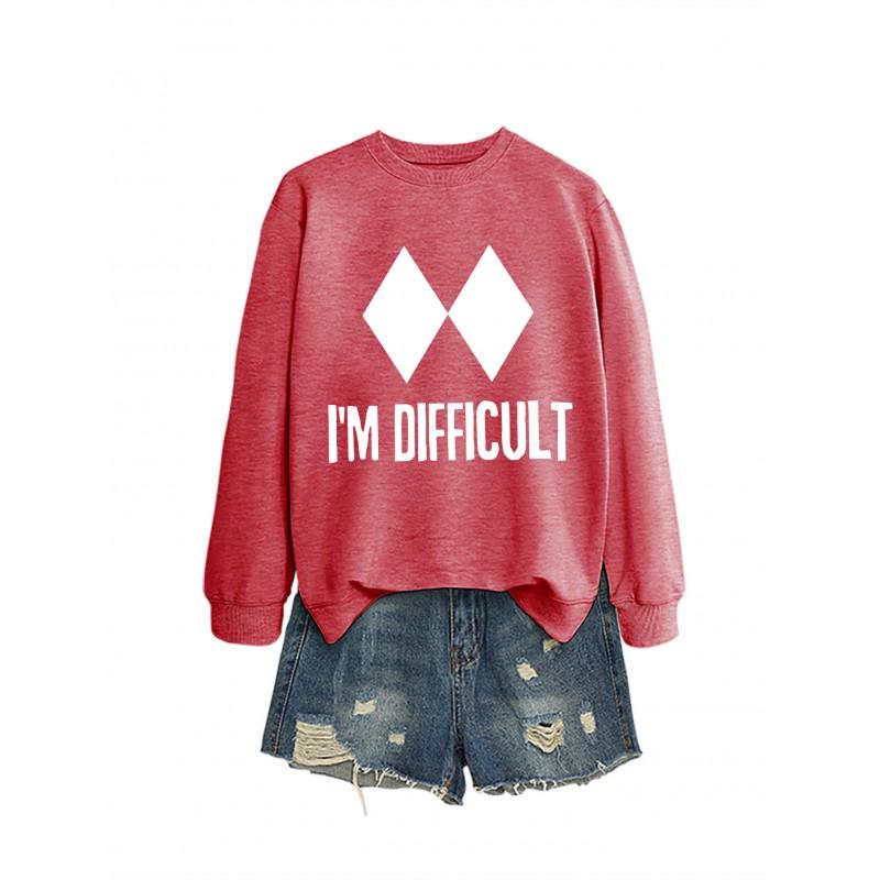 Womens Oversized Loose Fit Hoodie Sweatshirt With Print Design Comfortable Casual Top